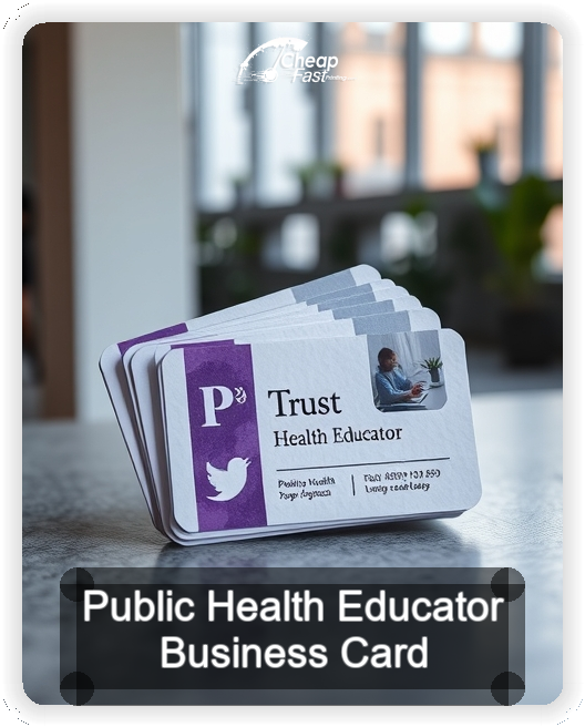 Public Health Educator business card design sample