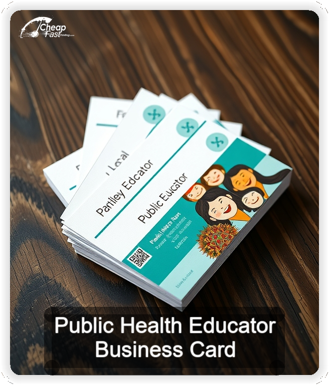 Public Health Educator business card design sample