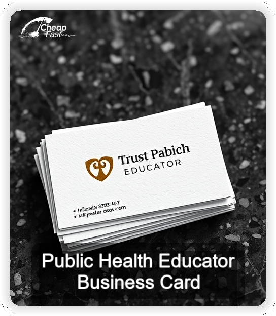 Public Health Educator business card design sample