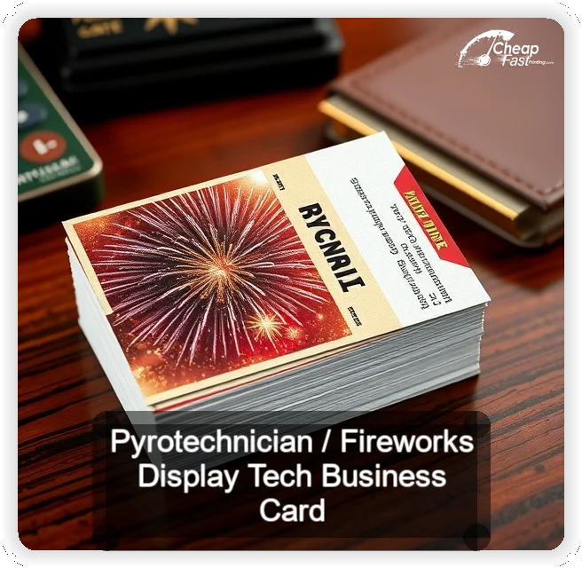 Pyrotechnician Fireworks Display Tech business card design sample
