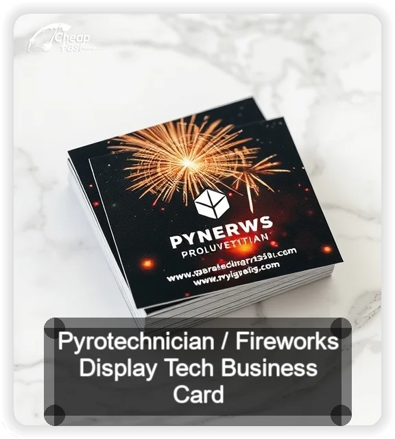 Pyrotechnician Fireworks Display Tech business card design sample