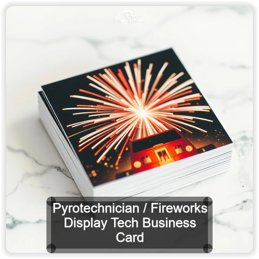 Pyrotechnician Fireworks Display Tech business card design sample