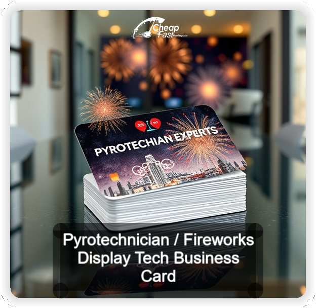 Pyrotechnician Fireworks Display Tech business card design sample