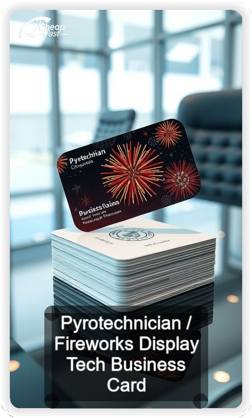Pyrotechnician Fireworks Display Tech business card design sample