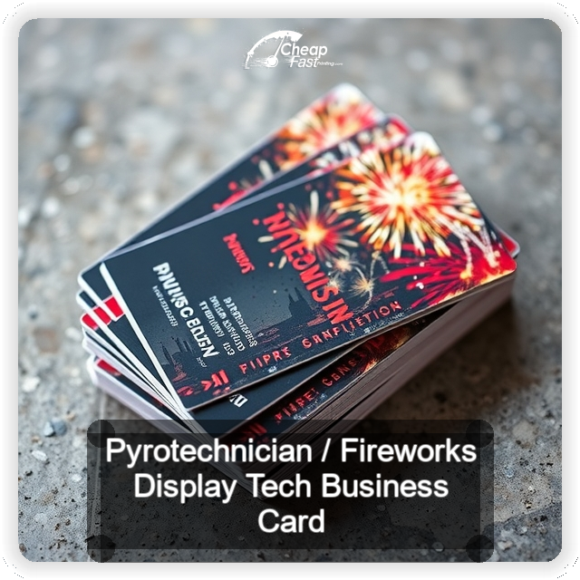 Pyrotechnician Fireworks Display Tech business card design sample