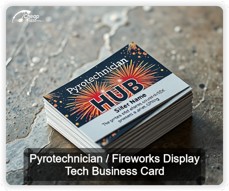 Pyrotechnician Fireworks Display Tech business card design sample