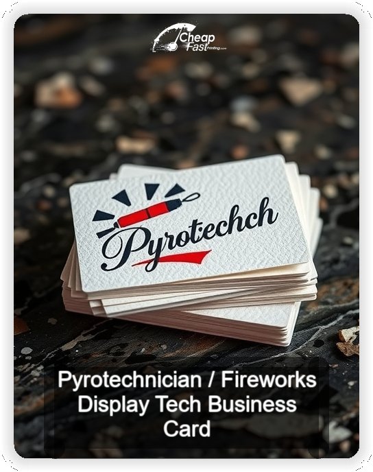 Pyrotechnician Fireworks Display Tech business card design sample