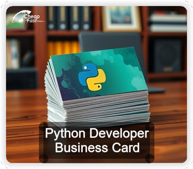 Python Developer business card design sample