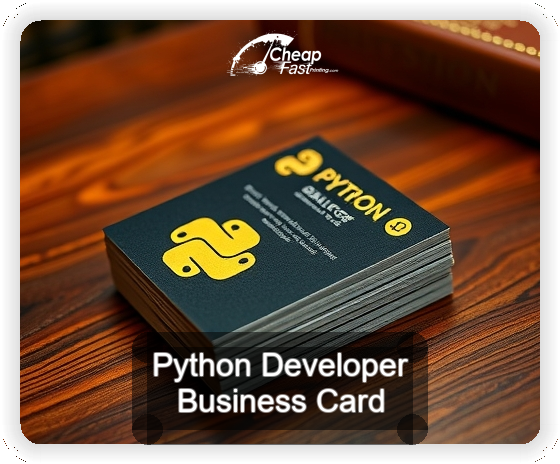 Python Developer business card design sample