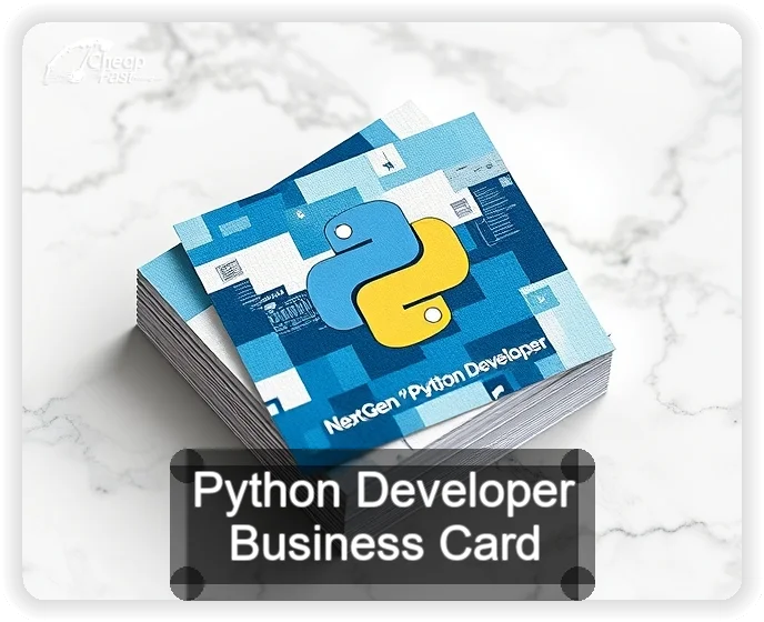 Python Developer business card design sample