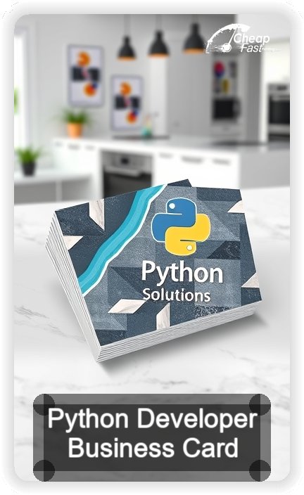 Python Developer business card design sample