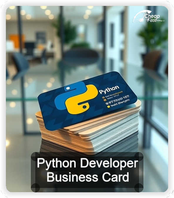 Python Developer business card design sample