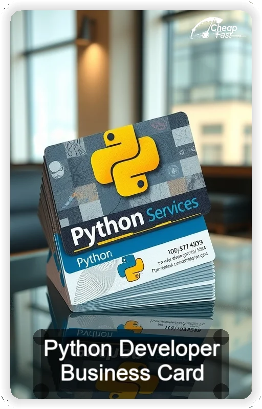 Python Developer business card design sample