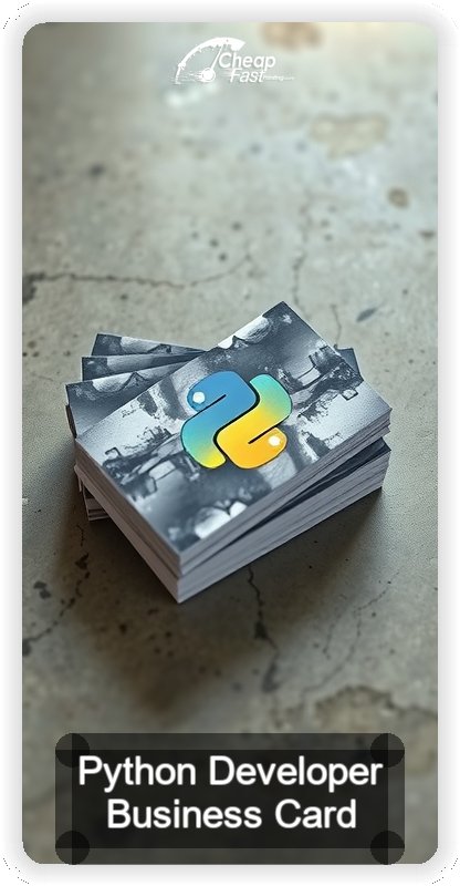 Python Developer business card design sample
