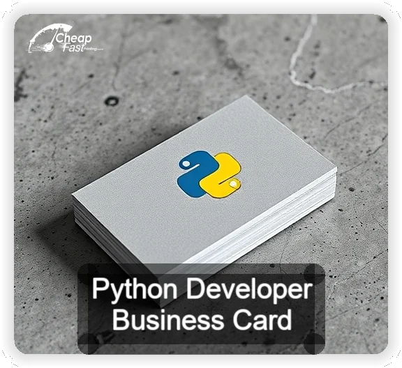 Python Developer business card design sample