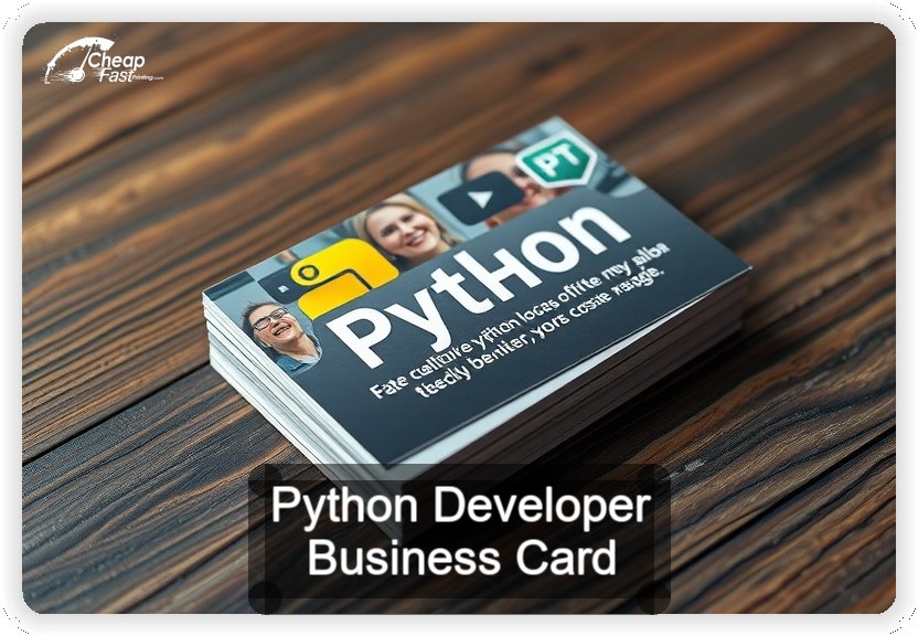 Python Developer business card design sample
