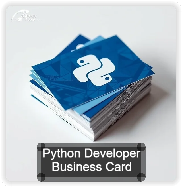 Python Developer business card design sample