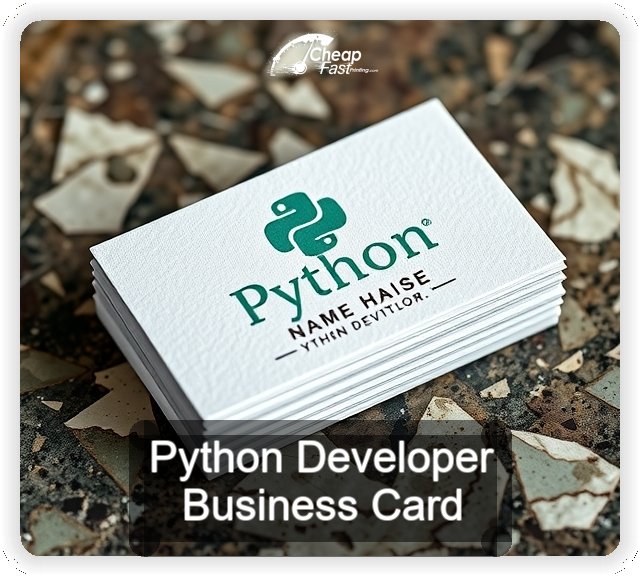 Python Developer business card design sample
