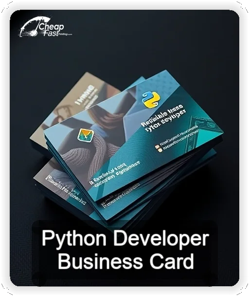 Python Developer business card design sample