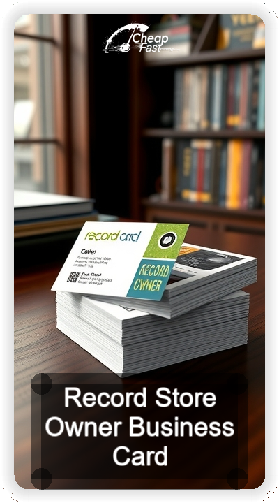 Record Store Owner business card design sample