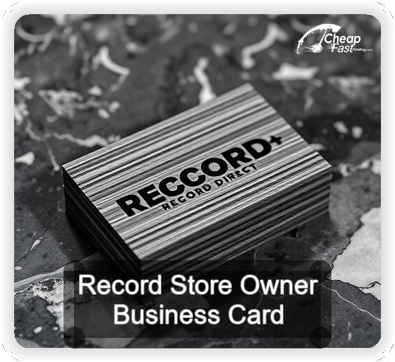 Record Store Owner business card design sample