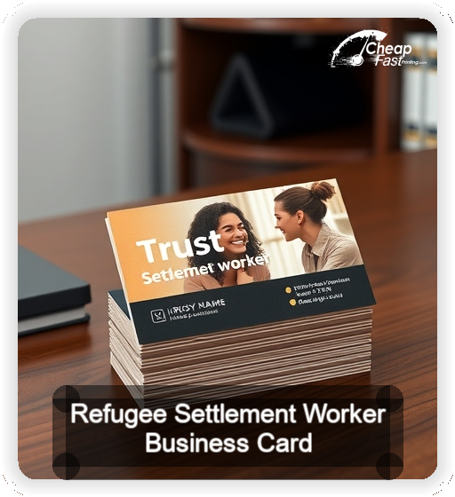 Refugee Settlement Worker business card design sample