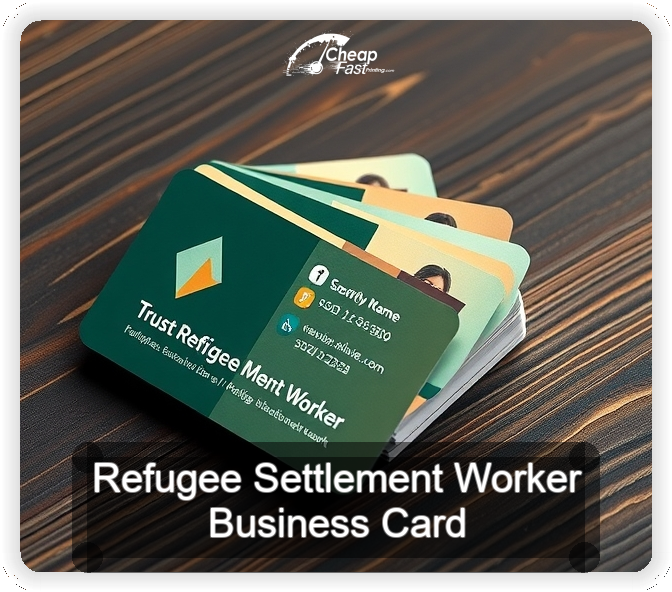 Refugee Settlement Worker business card design sample