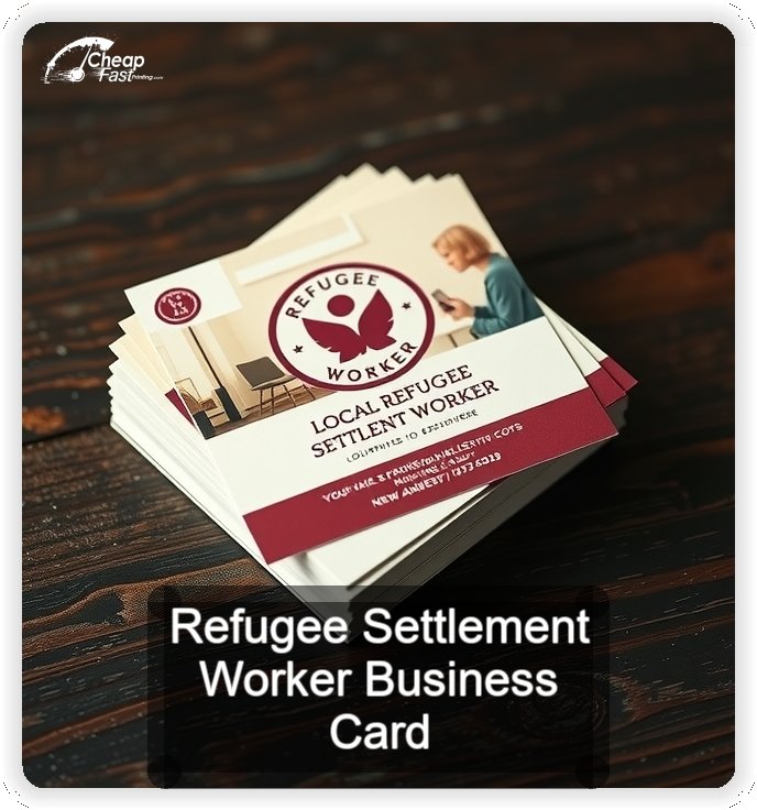 Refugee Settlement Worker business card design sample