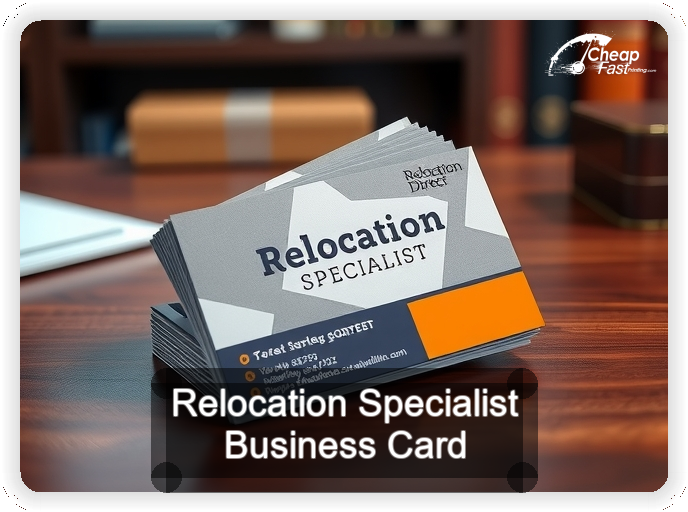 Relocation Specialist business card design sample