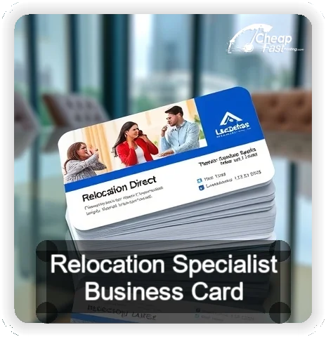 Relocation Specialist business card design sample
