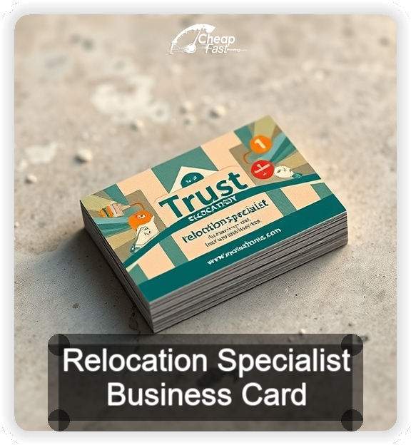 Relocation Specialist business card design sample