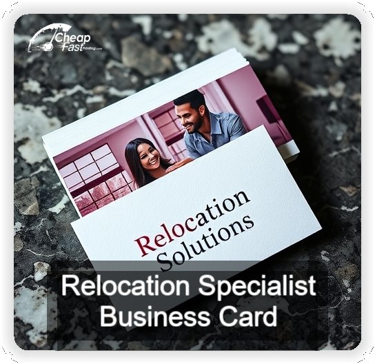 Relocation Specialist business card design sample