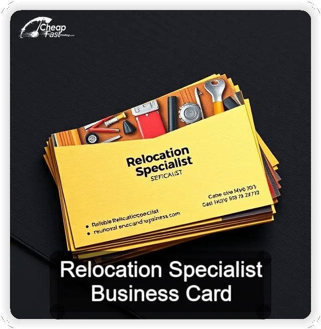 Relocation Specialist business card design sample