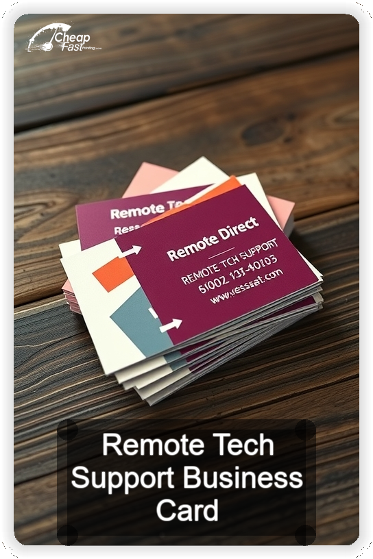 Remote Tech Support business card design sample