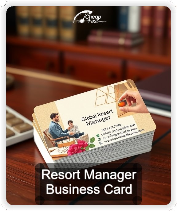 Resort Manager business card design sample