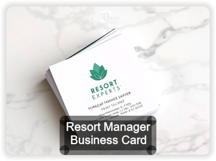 Resort Manager business card design sample
