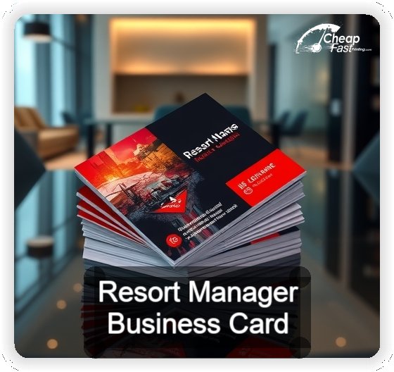 Resort Manager business card design sample