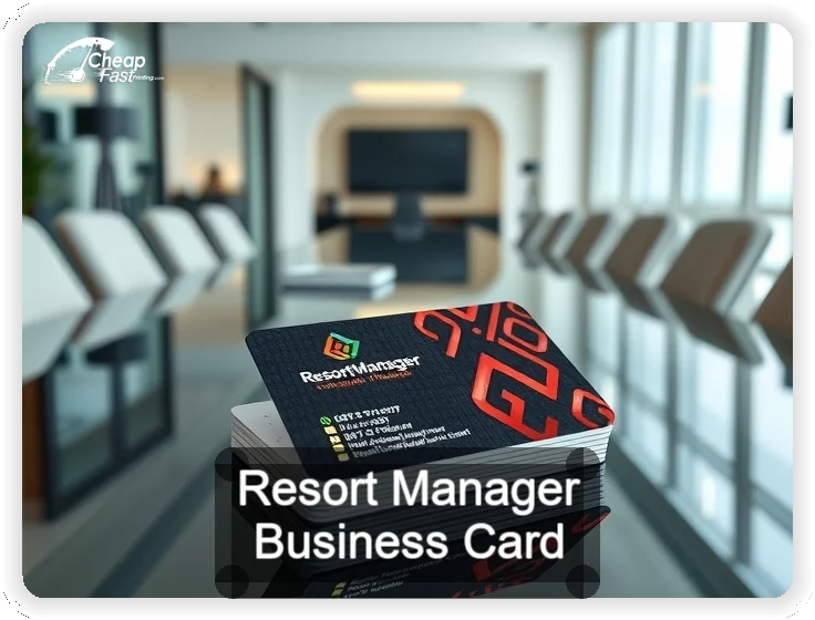 Resort Manager business card design sample