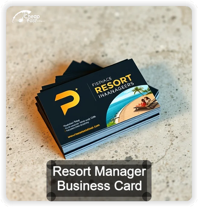 Resort Manager business card design sample