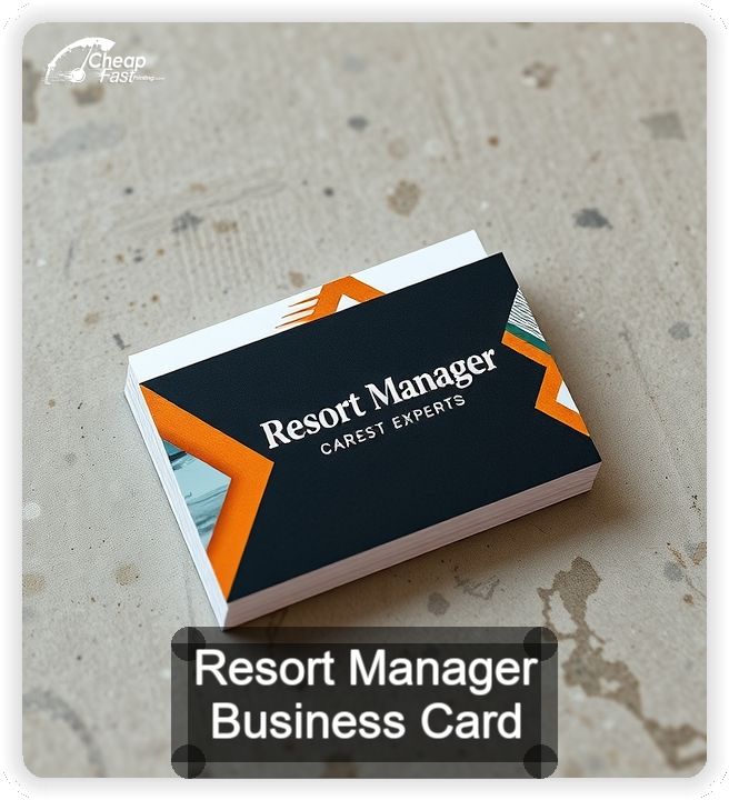 Resort Manager business card design sample