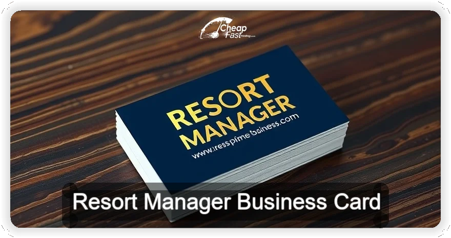 Resort Manager business card design sample