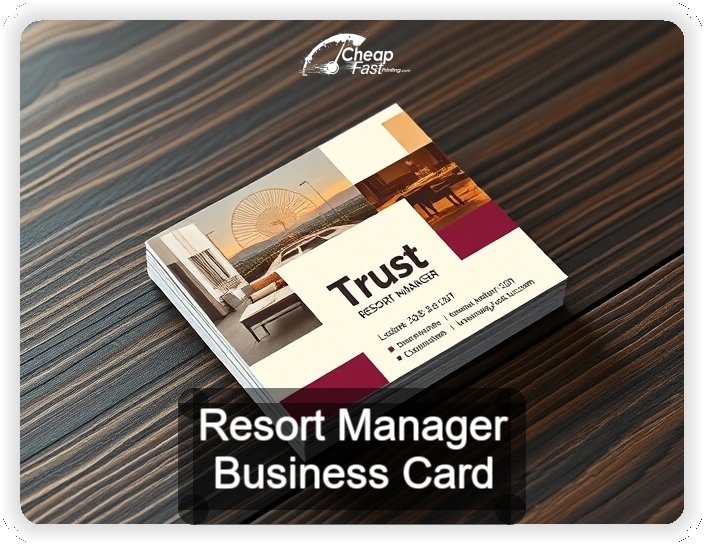 Resort Manager business card design sample