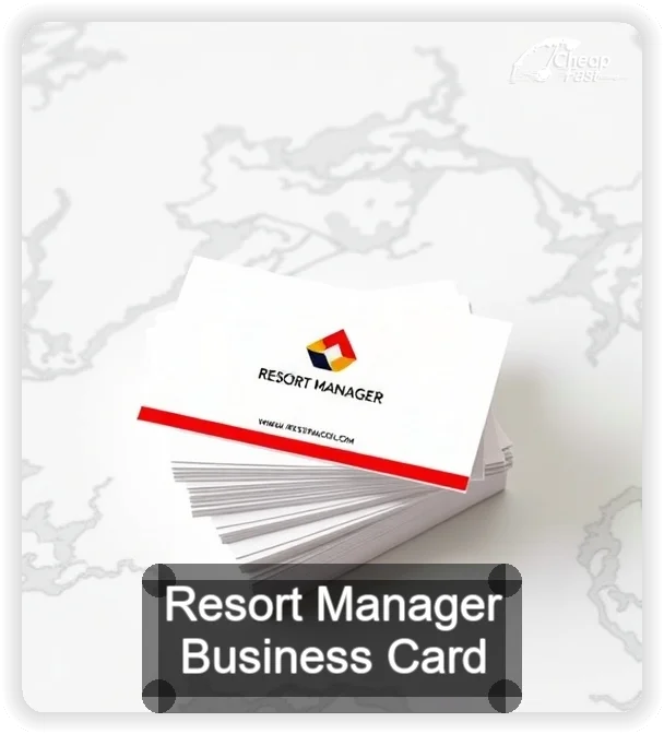 Resort Manager business card design sample