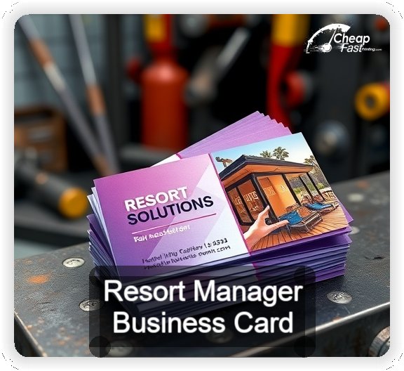 Resort Manager business card design sample