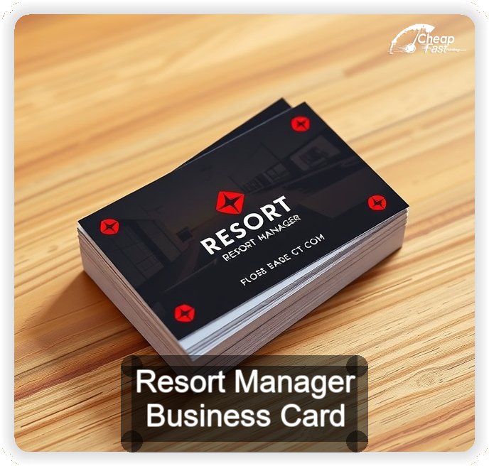Resort Manager business card design sample