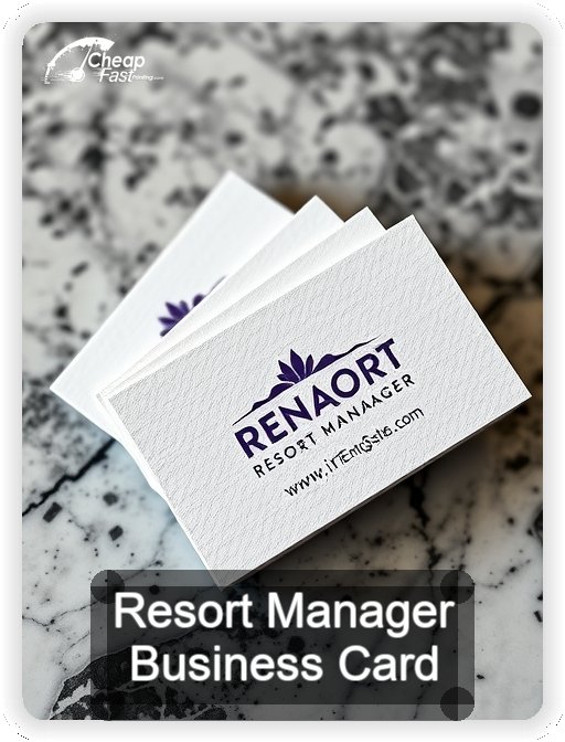 Resort Manager business card design sample