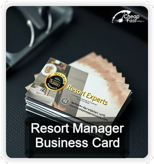 Resort Manager business card design sample
