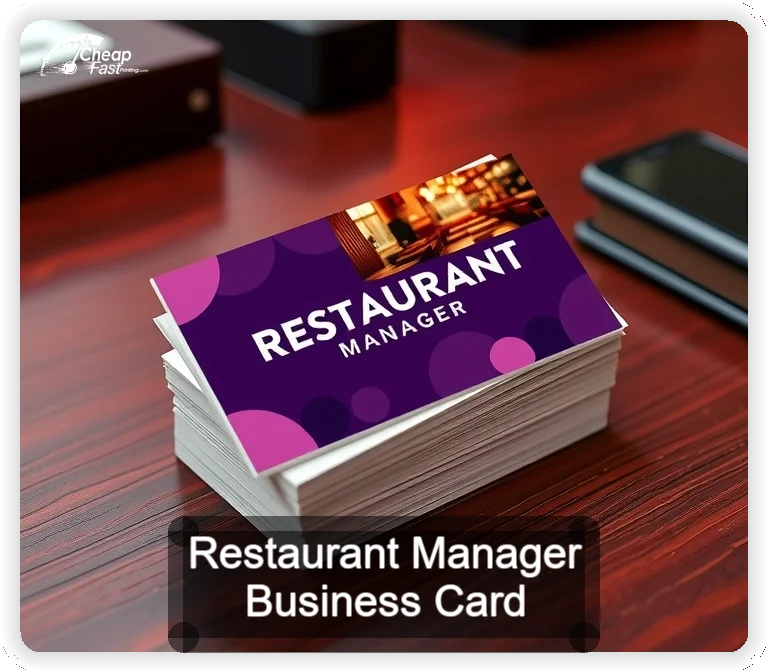 Restaurant Manager business card design sample