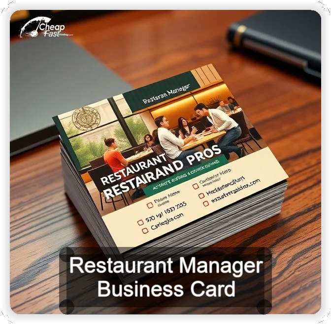 Restaurant Manager business card design sample