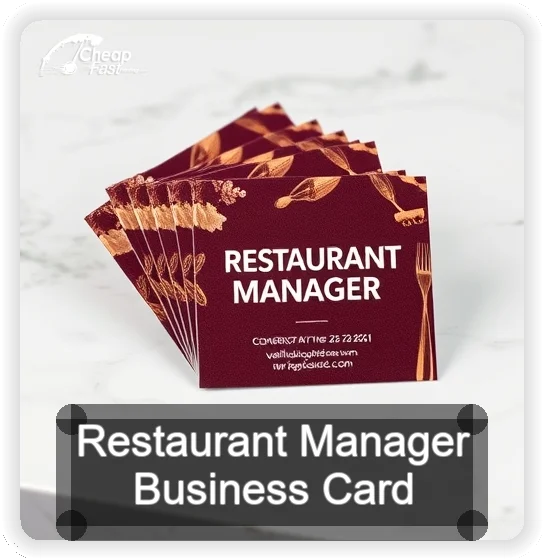 Restaurant Manager business card design sample